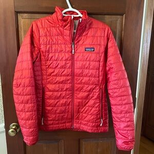 Patagonia nano puff full zip jacket red Sz M womens